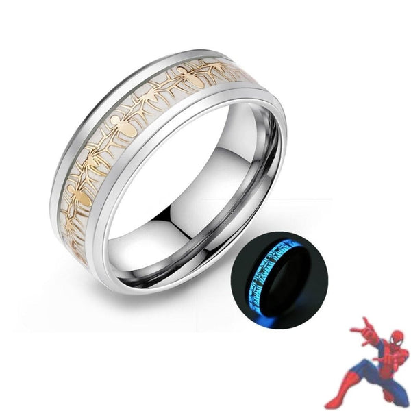 Bague Spiderman | Anneau Phosphorescent Or