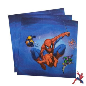 20 Serviettes à Papier Spiderman | Fournitures De Fête D'anniversaire Jetable Spiderman