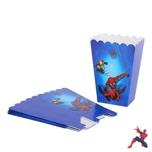 6 Boîtes à Pop Corn Spiderman | Fête D'anniversaire Jetable Spiderman