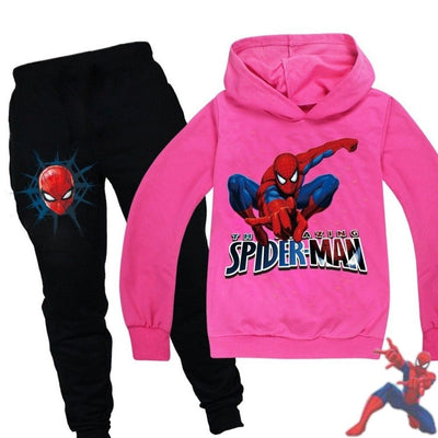 Survetement Spiderman enfant de couleur Fushia & Noir.