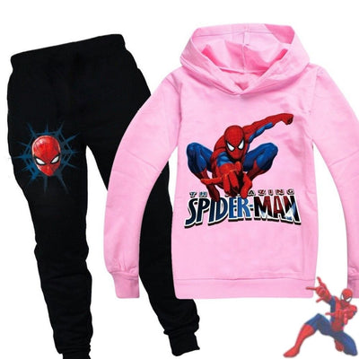 Survetement Spiderman enfant de couleur Rose & Noir.
