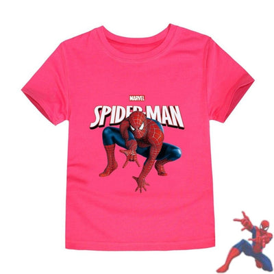 t-shirt adulte spiderman fushia.