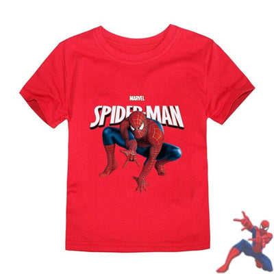 T-shirt Spiderman rouge. T-shirt Marvel enfant.