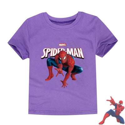 T-shirt Spiderman Violet. T-shirt marvel enfant.
